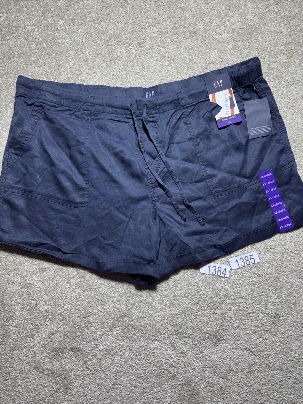 Gap Shorts Womens XXL NWT Blue Tencel Drawstring Elastic‎ Waist Casual Summer